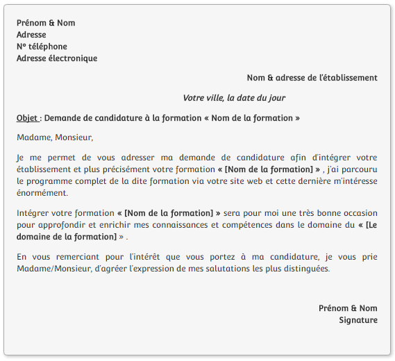 Exemples de lettres de motivation  Cours fsjes