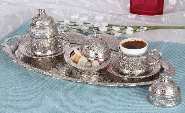 Osmanlı Kahve Seti Osmanlı Motifli 2� Kişilik Kahve Fincanı Takımı