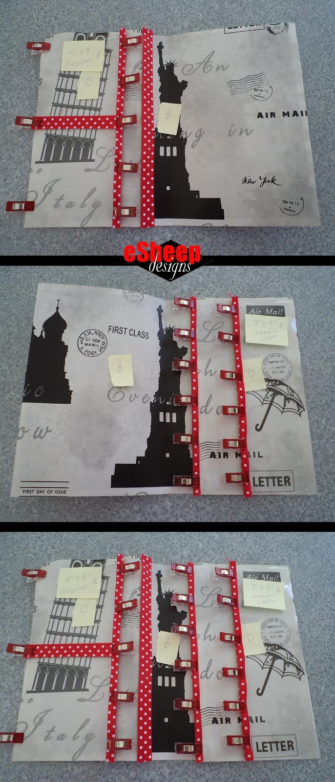 eSheep Designs QuasiTutorial Travel Document Folder