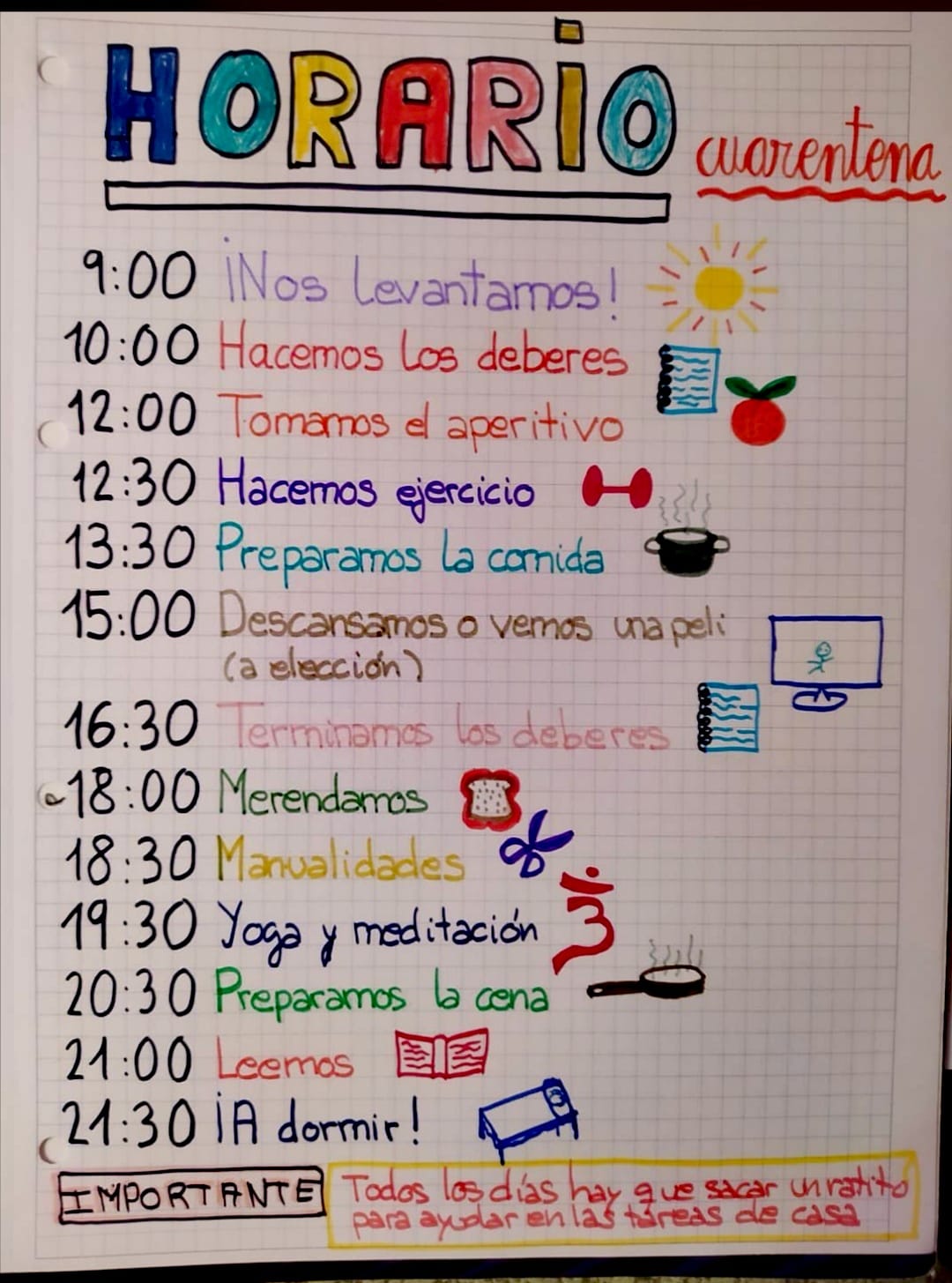 EJEMPLO DE HORARIO