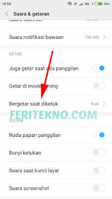 cara mematikan getaran layar saat disentuh di hp xiaomi 2