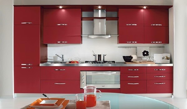 cocinas decoradas en rojo
