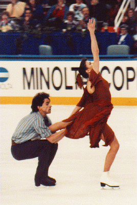 World Ice Dancing Champions Isabelle and Paul Duchesnay performing their famous "Missing" program
