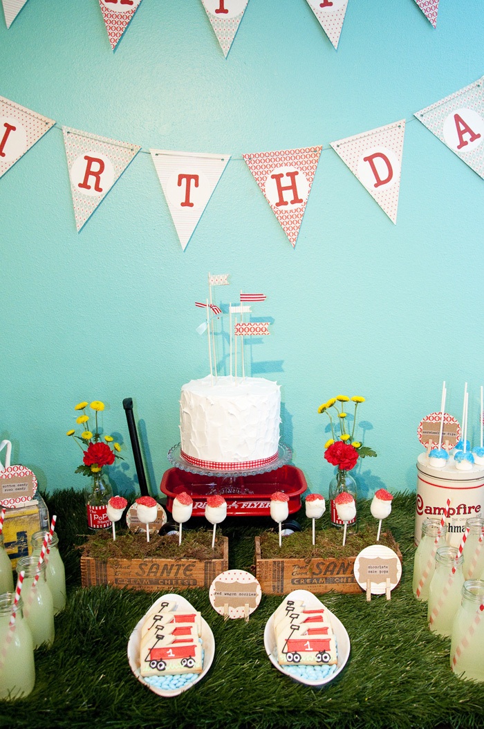 Kara s Party Ideas Vintage Red Wagon  Radio Flyer  Birthday Party  - 61
