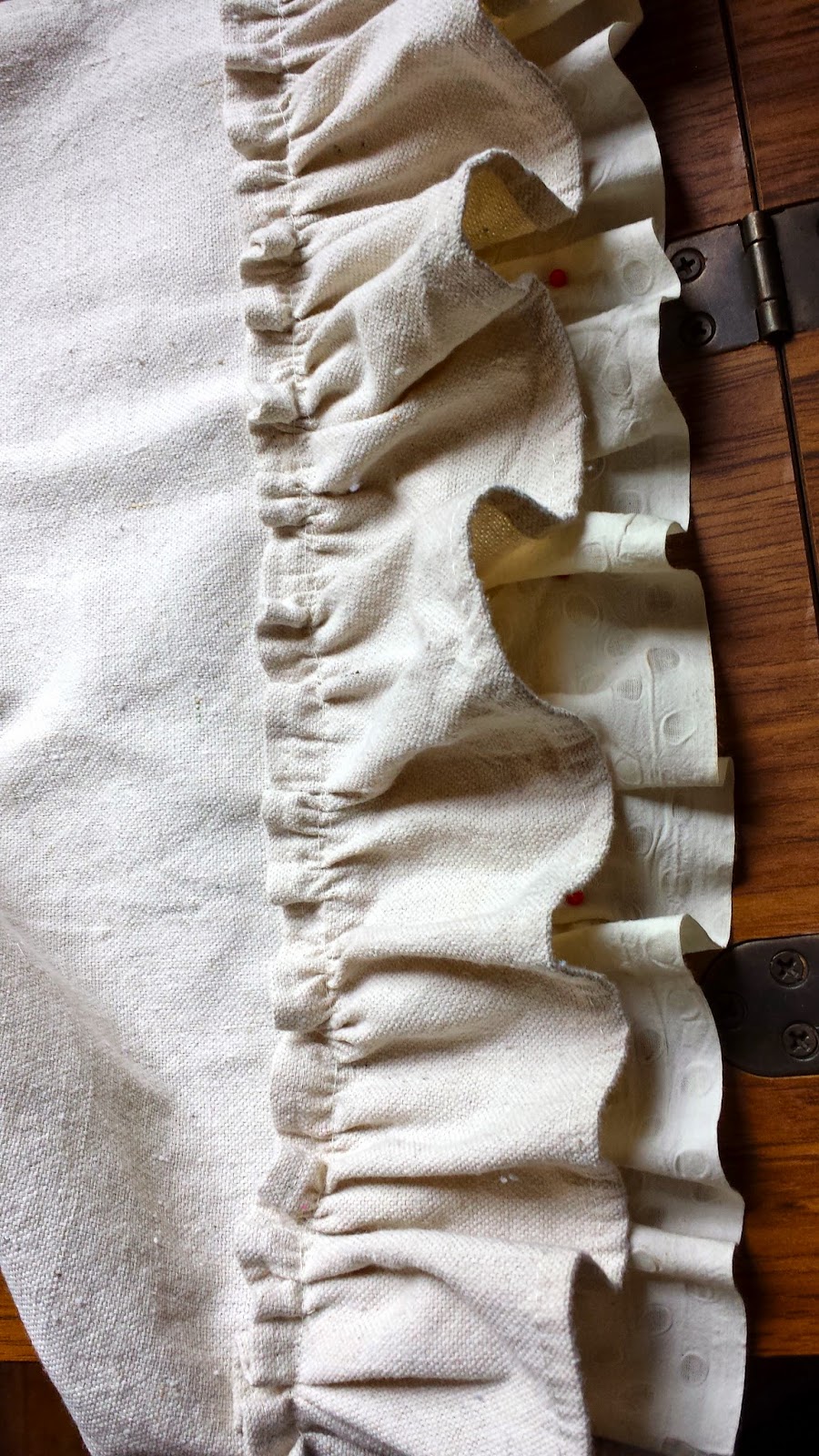 Thrifty Farmer's Wife Table Runner DIY using painters drop cloths