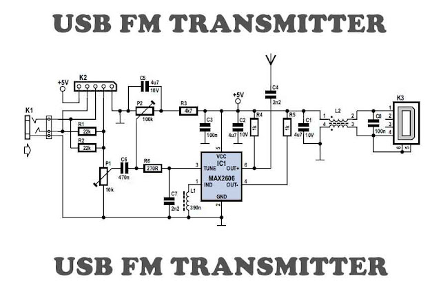 USB FM transmitter circuit