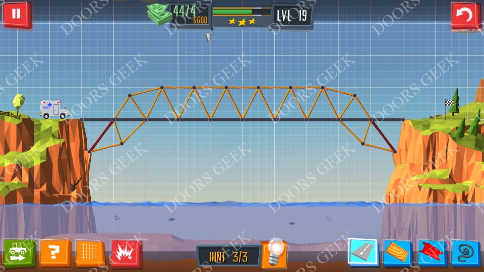 Build a Bridge! Level 19 Solutions Doors Geek