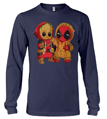 Deadpool and Baby Groot T Shirt Hoodie Sweatshirt Sweater