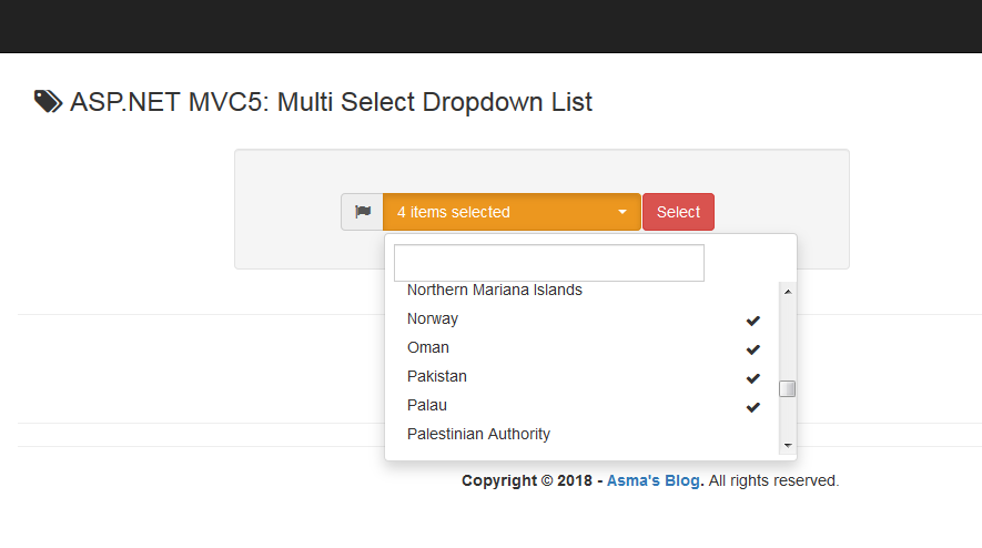 ASP.NET MVC5: Bootstrap Style Multi Select Dropdown Plugin - Asma's Blog
