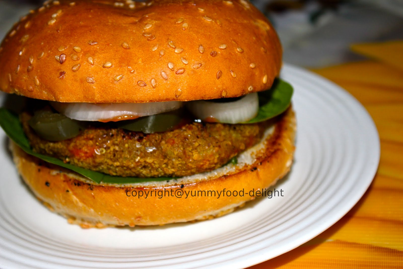 Yummy Food Delight.....!!! Low fat Veggie burger