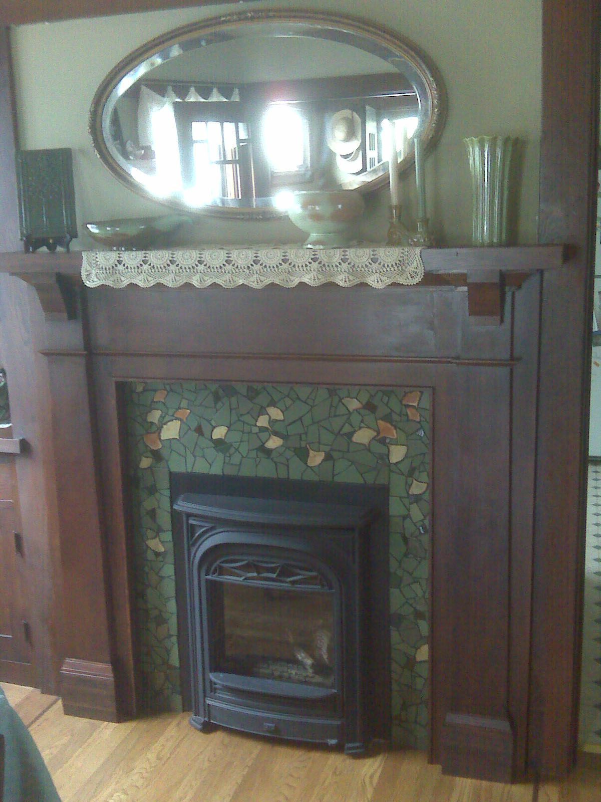 Kim Larson Art, Mosaics + More Fireplace Surround Mosaic