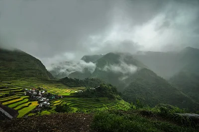 Batad Rice Terraces Fog Banks and Afternoon Rainy Mood