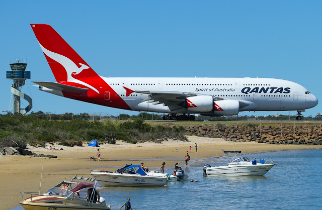 Qantas Airbus A380-800 At Sydney International Airport