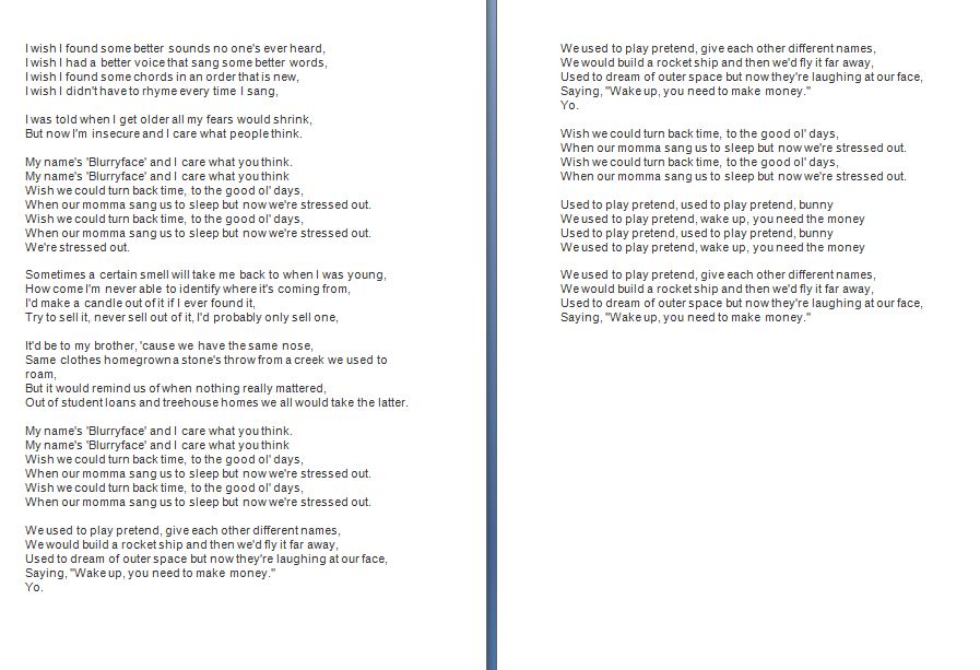 Lirik Lagu Stressed Out