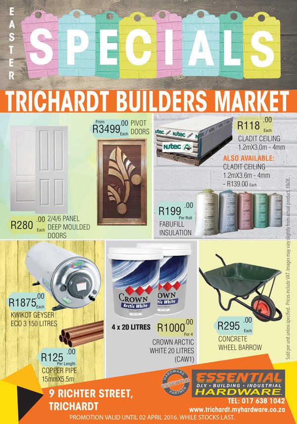 GBB Essential Hardware Proofing Trichardt Builders Market Easter Specials