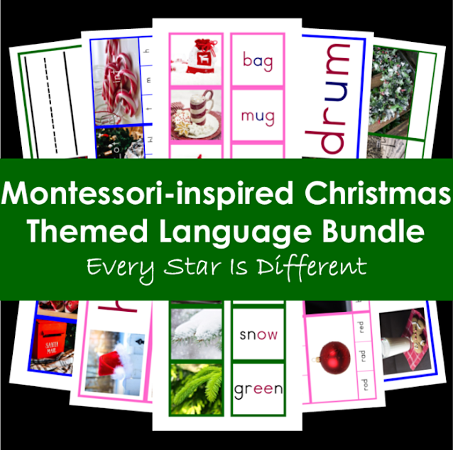 Montessori-inspired Christmas Themed Language Bundle