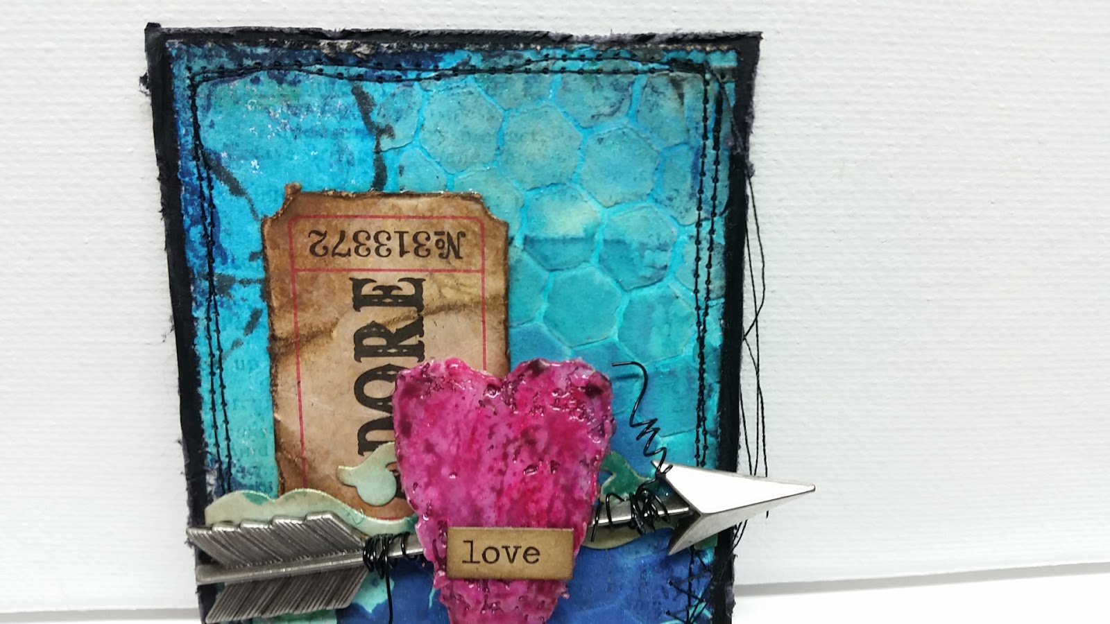 MixedMedia Jenn Artist Trading Card "Love"