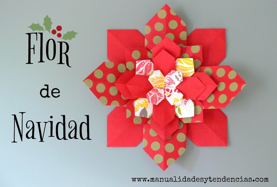 Cómo hacer una flor de navidad de papel