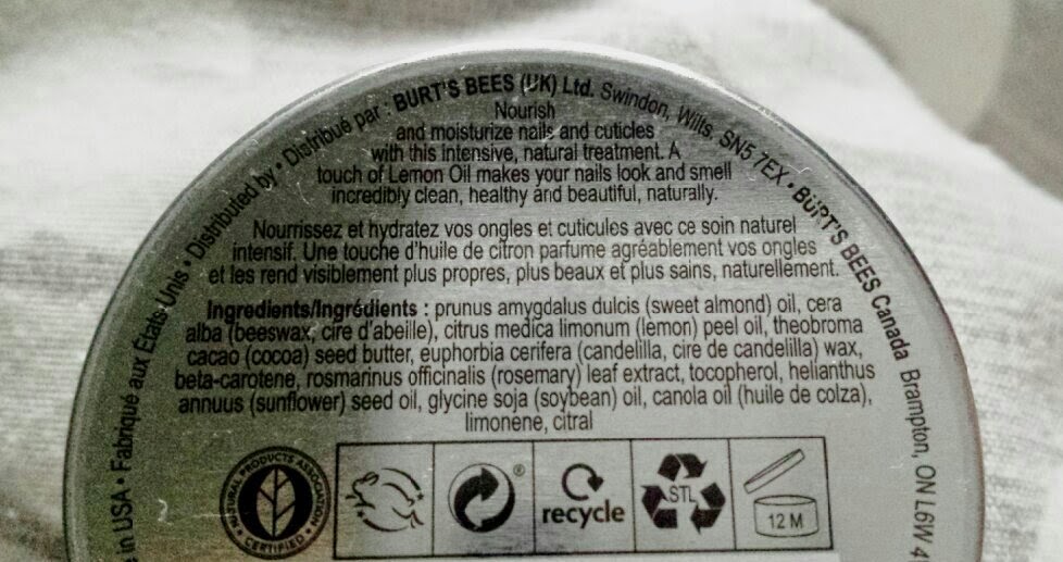 Beautifinous. Burt's Bees Lemon Butter Cuticle Cream