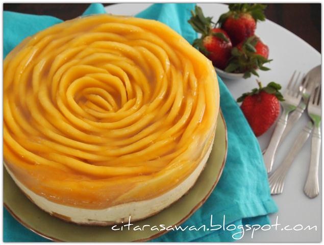 Chilled Mango Cheese Cake Kek Keju Mangga Dingin Resepi