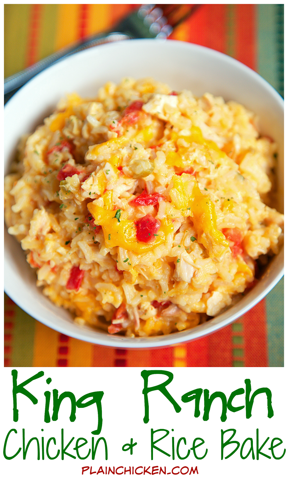 King Ranch Chicken and Rice Bake Plain Chicken