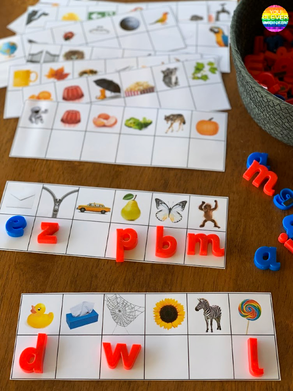 BEGINNING SOUNDS MATCH CARDS you clever monkey