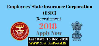 ESIC Recruitment 2018