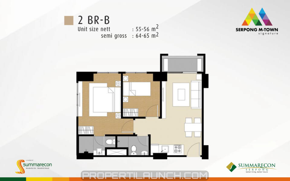 Serpong M-Town Signature Apartment Tower Jefferson Tipe 2 BR-B Serpong M-Town Signature Apartment Tower Jefferson Tipe 2 BR-B