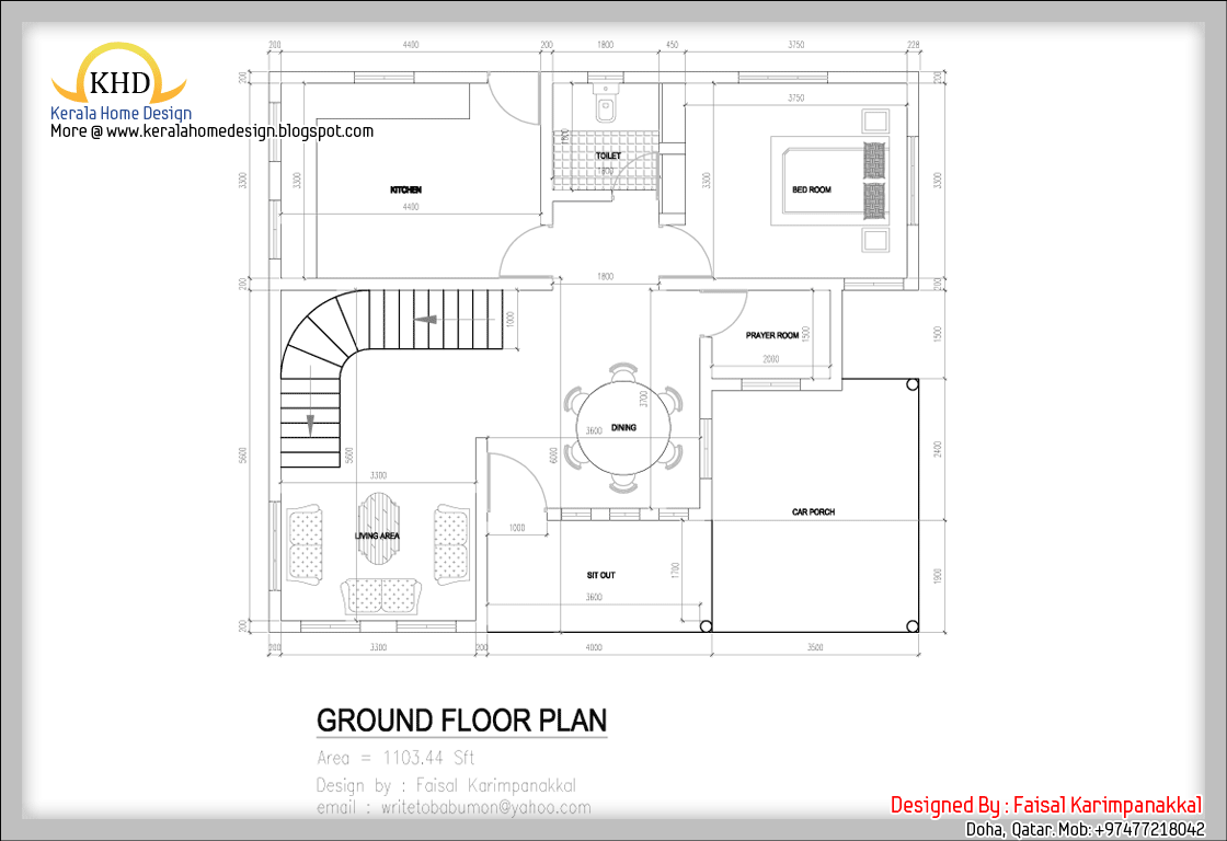 Home plan and elevation 1983 Sq.Ft home appliance