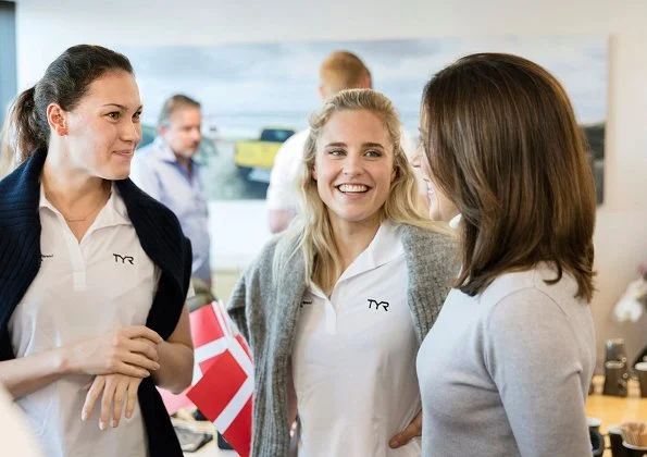 Crown Princess Mary visited national team's swimmers who will compete in 2017 Course Swimming Championships