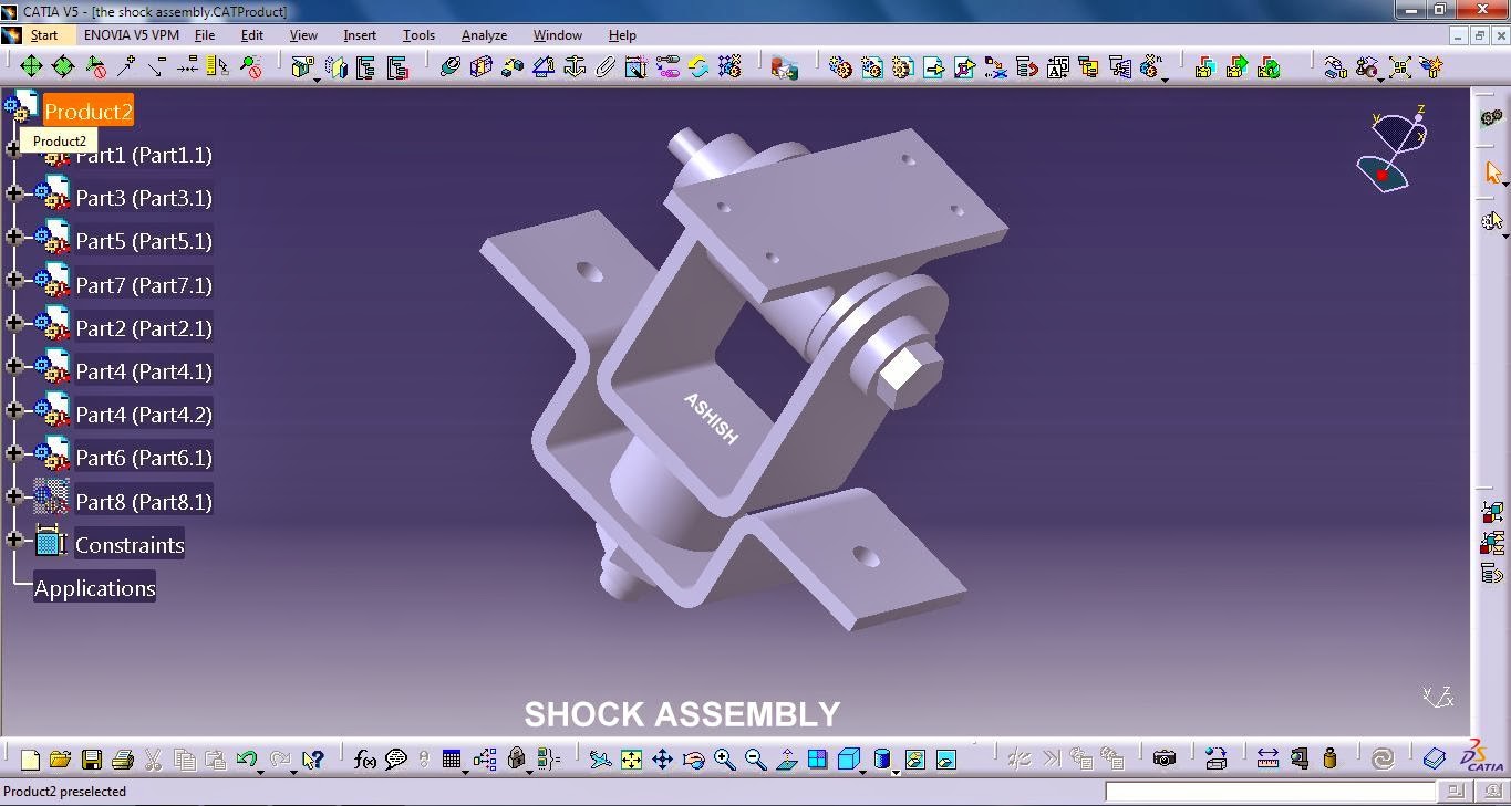 DESIGN ON CATIA Shock Assembly