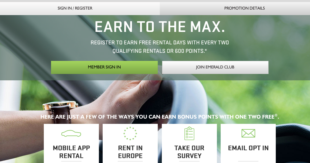 frequent flyer bonuses national car rental one two free rent rent free rental advertising online