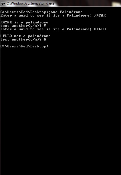 Palindrome java based program