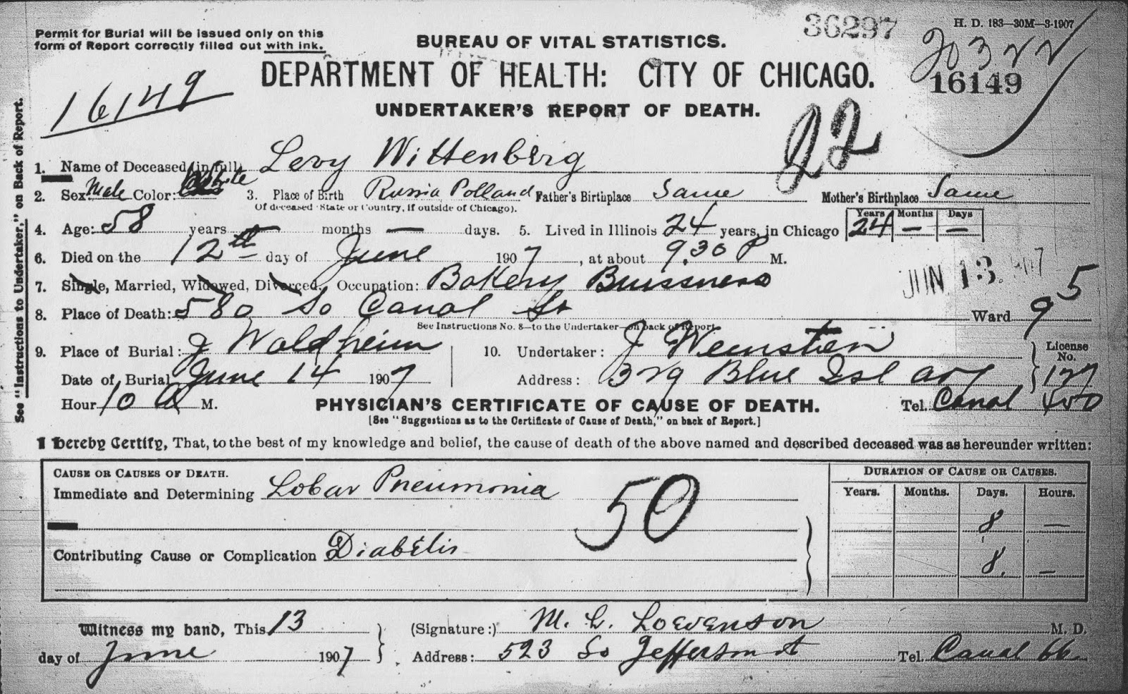 Under Every Stone CHICAGO'S MATZOH KING Levy Wittenberg