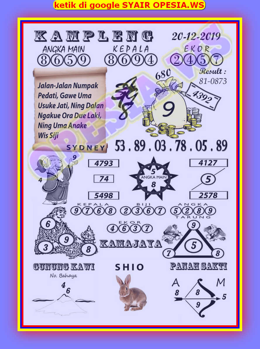 1 New Message Kode Syair Sydney 20 Desember 2019 Forum Syair Togel Hongkong Singapura Sydney