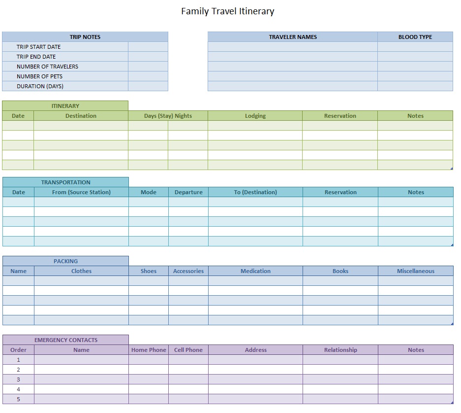 family-vacation-itinerary-template