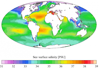 present surface salinity from WP