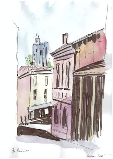 St Emilion Bordeaux 2 ink and wash