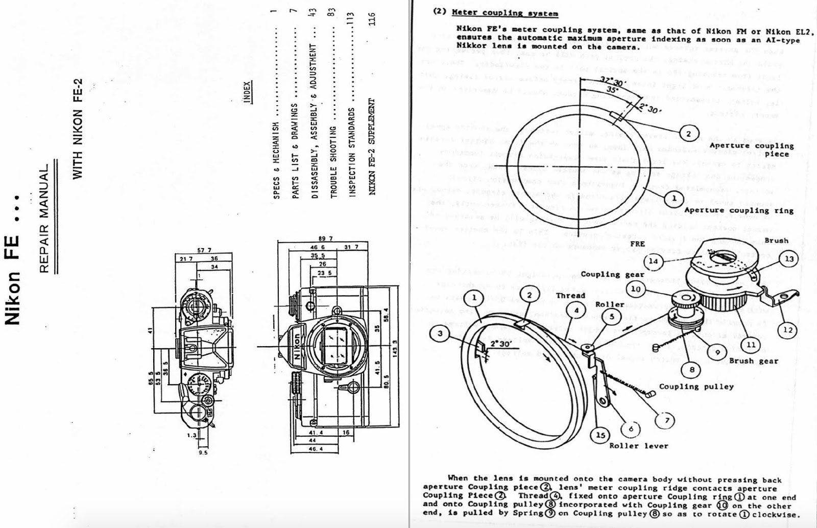 Nikon FE FE2 Camera Service Repair Manual : Repair your Camera for