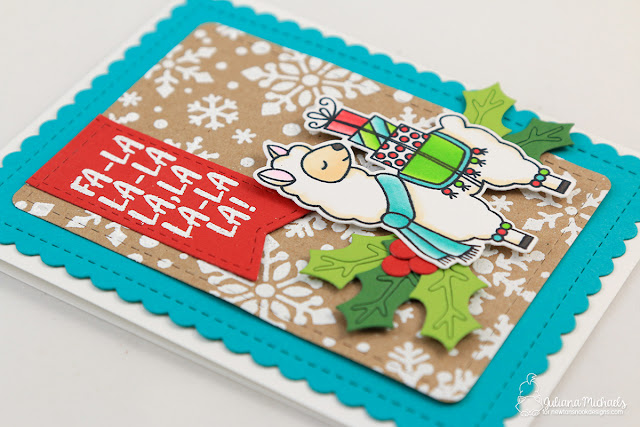 Fa La La La Llama Christmas Card by Juliana Michaels featuring Newton's Nook Designs