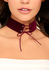 Lulus wine red velvet lace-up choker Lulus wine red velvet lace-up choker