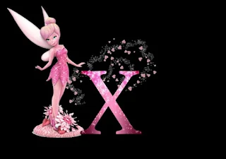 Abecedario con Tinker Bell en Rosa. Pink Tinker Bell Alphabet.