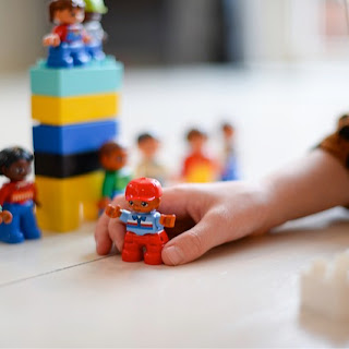 Child playing with toys