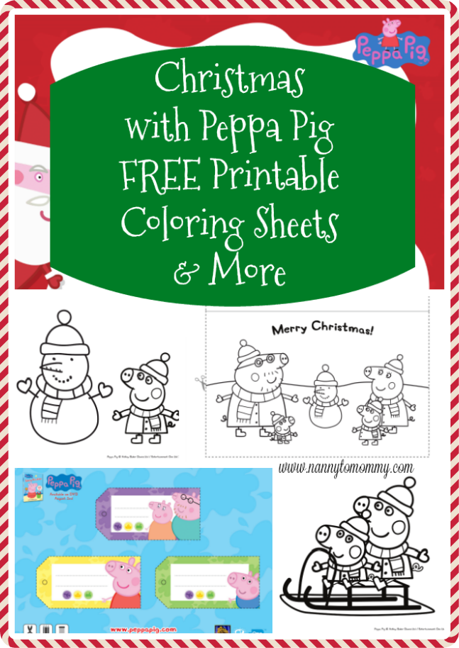Christmas With Peppa Pig Free Printable Coloring Sheets