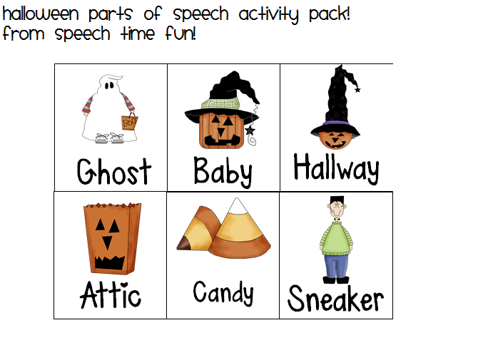 Halloween Parts Of Speech Activity Pack Speech Time Fun Speech And Language Activities Halloween Parts Of Speech Activity Pack Speech Time Fun Speech And Language Activities