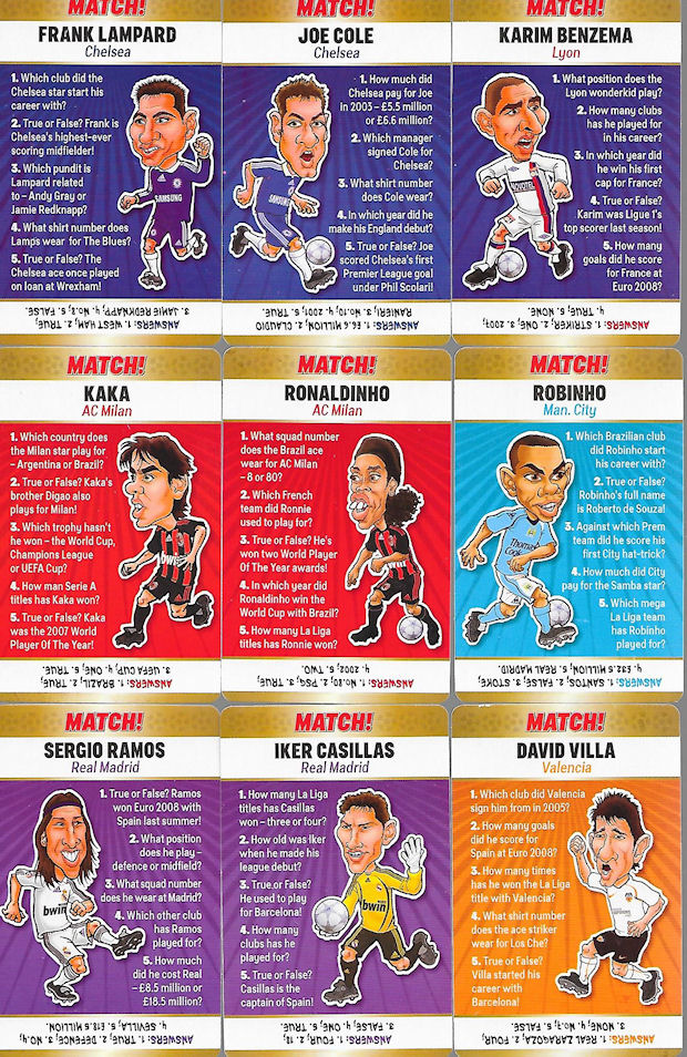Football Cartophilic Info Exchange Match magazine Footballers Quiz