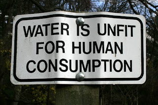 WATER IS UNFIT FOR HUMAN CONSUMPTION sign