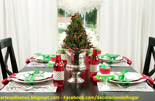 COMO DECORAR MESAS PARA NAVIDAD by artesydisenos.blogspot.com