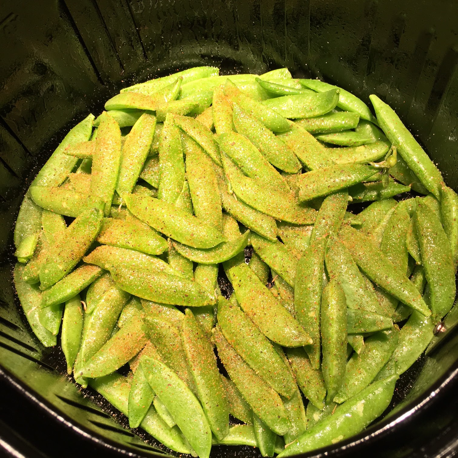 Toast to Roast Air Fried Sugar Snap Peas