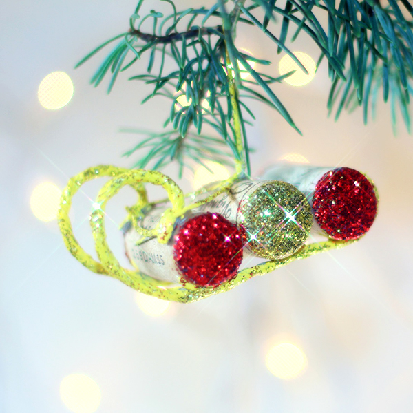 Wine Cork Sled Ornament Creative Green Living
